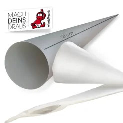 Schultüten-Bastelset | Papprohling + Inlettkissen LEER ohne Füllung für Schultüte, Schultütenkissen, Zuckertüte