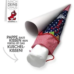 Schultüten-Bastelset | Papprohling + Inlettkissen LEER ohne Füllung für Schultüte, Schultütenkissen, Zuckertüte