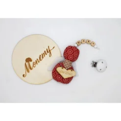 Schutzengel / Glücksbringer rot beige mit Namen personalisiert / Schutzengel Taufe / Engel aus Stoff / Geschenk