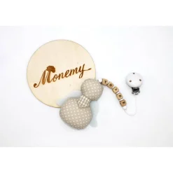 Schutzengel / Glücksbringer beige mit Namen personalisiert / Engel aus Stoff / Geschenk zur Geburt & Taufe