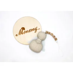 Schutzengel / Glücksbringer beige mit Namen personalisiert / Engel aus Stoff / Geschenk zur Geburt & Taufe