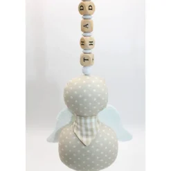 Schutzengel / Glücksbringer beige mit Namen personalisiert / Engel aus Stoff / Geschenk zur Geburt & Taufe