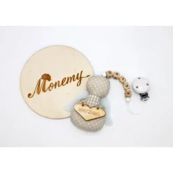 Schutzengel / Glücksbringer beige mit Namen personalisiert / Engel aus Stoff / Geschenk zur Geburt & Taufe