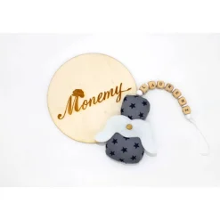 Schutzengel / Glücksbringer grau Sterne mit Namen personalisiert / Schutzengel Taufe / Engel aus Stoff / Geschenk Geburt