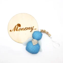 Schutzengel / Glücksbringer hellblau mit Namen personalisiert / Schutzengel Taufe / Engel aus Stoff / Geschenk Geburt