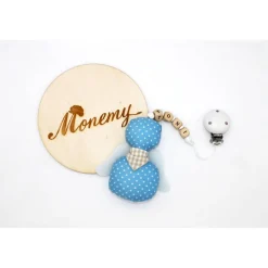 Schutzengel / Glücksbringer hellblau mit Namen personalisiert / Schutzengel Taufe / Engel aus Stoff / Geschenk Geburt