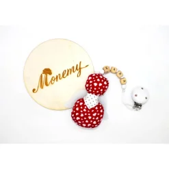 Schutzengel / Glücksbringer Anhänger rot Herz mit Namen personalisiert / Schutzengel Taufe / Engel aus Stoff