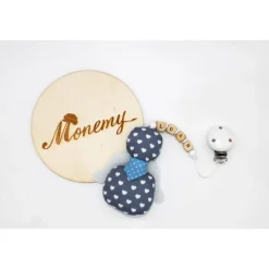 Schutzengel / Glücksbringer grau Herz mit Namen