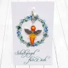 Schutzengel Ballerina silberfarben orange – Glücksbringer Anhänger mit Schmuckkärtchen
