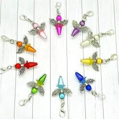 Schutzengel Ballerina silberfarben/gelb – Glücksbringer Anhänger mit Kärtchen