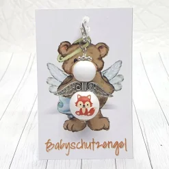Schutzengel Fuchs – Handgemachter Glücksbringer aus Holzperlen mit süßem Fuchsmotiv