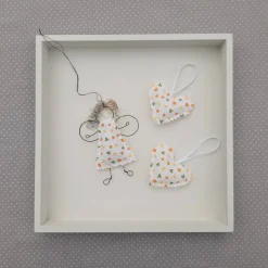 Schutzengel "Herzchen" aus Draht + 2 Anhänger, Geldgeschenk