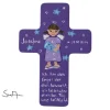 Schutzengel Kreuz für Mädchen Kinderkreuz.  Geschenk zur Einschulung