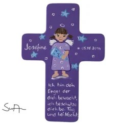 Schutzengel Kreuz für Mädchen Kinderkreuz.  Geschenk zur Einschulung