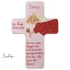 Schutzengel Kreuz für Mädchen Taufkreuz, Kinderkreuz Geschenk zur Taufe / Geburt