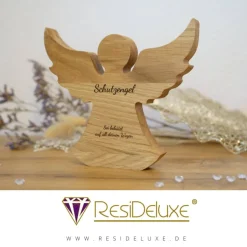 Schutzengel MARIA Engel Holz Personalisiert Gravur Geschenk Geburt Taufe Kommunion Firmung Glücksbringer