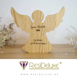 Schutzengel MARIA Engel Holz Personalisiert Gravur Geschenk Geburt Taufe Kommunion Firmung Glücksbringer