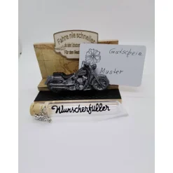 Schutzengel Motorrad – Personalisiertes Geldgeschenk & Aufsteller für Biker aus Holz