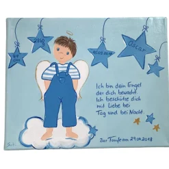 Schutzengelbild Schutzengel Bild für Jungen zur Taufe Geburt