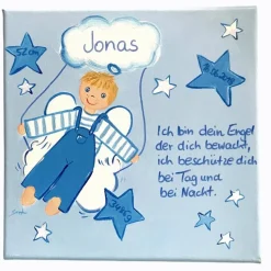 Schutzengelbild Schutzengel  Junge Bild zur Taufe Geburt