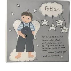 Schutzengelbild Schutzengel Bild für Jungen zur Taufe Geburt