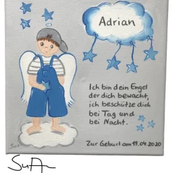Schutzengelbild Schutzengel Bild für Jungen zur Taufe Geburt