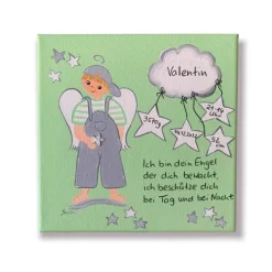 Schutzengelbild Schutzengel Bild für Jungen zur Taufe Geburt