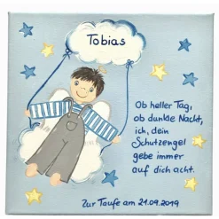 Schutzengelbild Schutzengel Bild Junge zur Taufe Geburt
