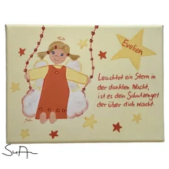 Schutzengelbild Schutzengel Bild für Mädchen zur Taufe Geburt