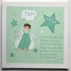 Schutzengelbild Schutzengel Bild für Jungen zur Taufe Geburt