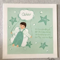 Schutzengelbild Schutzengel Bild für Jungen zur Taufe Geburt