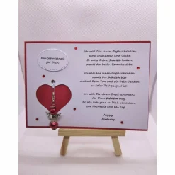 Schutzengelkarte, Karte mit abnehmbaren Schutzengel, Zum Geburtstag