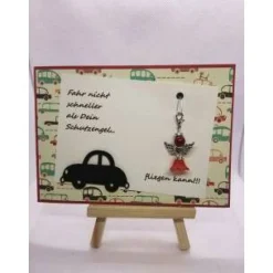 Schutzengelkarte, Karte mit abnehmbaren Schutzengel, Zum Geburtstag
