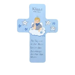Schutzengelkreuz für Jungs Taufkreuz, Kinderkreuz Geschenk zur Taufe / Geburt
