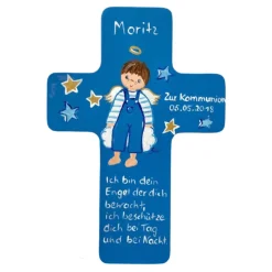 Schutzengelkreuz für Jungs Taufkreuz, Kinderkreuz Geschenk zur Taufe / Geburt