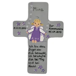 Schutzengelkreuz für Mädchen Taufkreuz, Kinderkreuz Geschenk zur Taufe / Geburt