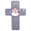 Schutzengelkreuz für Mädchen Taufkreuz, Kinderkreuz Geschenk zur Taufe / Geburt