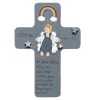 Schutzengelkreuz Junge mit Regenbogen Taufkreuz, Kinderkreuz Geschenk zur Taufe / Geburt