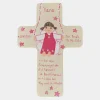 Schutzengelkreuz Mädchen Taufkreuz, Kinderkreuz Geschenk zur Taufe / Geburt