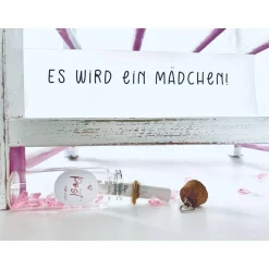 Schwangerschaft verkünden / Mädchen / Geschenk /Geschlecht verkünden / es wird ein Mädchen / Flaschenpost  / ich bin sch