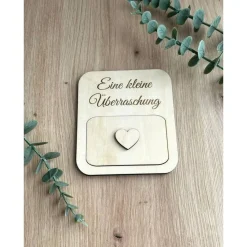 Schwangerschaft verkünden Holzkarte mit Überraschungseffekt Wir bekommen ein Baby, personalisiert Baby verkünden