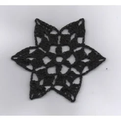 Schwarze Häkelsterne 5er Set – Weihnachtssterne als Baumbehang & Deko, handgefertigt