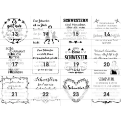 SCHWESTER Adventskalender illustriert Zitate Sprüche witzig Papier oder digital Adventskalender Geschenk Adventkalender
