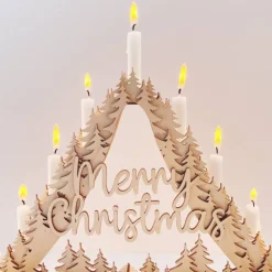 Schwibbogen "Weihnachtsdorf "aus Holz mit Kerzen | Weihnachtspyramide | Weihnachtsbogen | nachhaltige Weihnachtsdeko