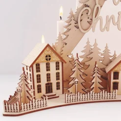 Schwibbogen "Weihnachtsdorf "aus Holz mit Kerzen | Weihnachtspyramide | Weihnachtsbogen | nachhaltige Weihnachtsdeko