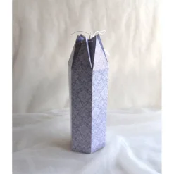 Sechseckbox hoch (Nr. 3) weiß-blau für kleine Flaschen