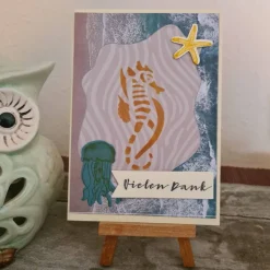 Seepferdchen - Wasser - Vielen Dank - Danksagungskarte