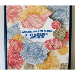 Sehnsucht nach Meer...? Glückwunschkarte mit Muscheln zum Geburtstag Handarbeit Unikat