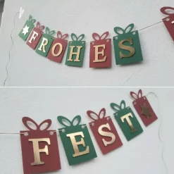 Sehr edle Girlande zu Weihnachten. Schriftzug 