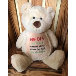 Sehr schöner bestickter Bär Teddy Geburtsdaten, Namen, Spruch